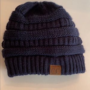 C.C knitted beanie hat, Navy